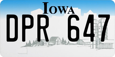 IA license plate DPR647