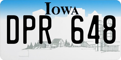IA license plate DPR648