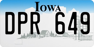 IA license plate DPR649