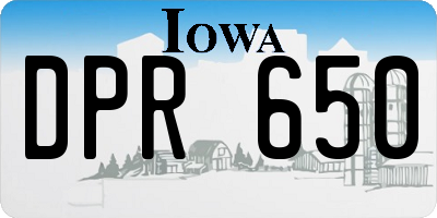IA license plate DPR650