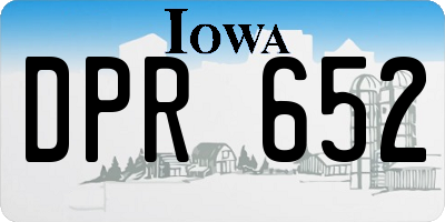 IA license plate DPR652
