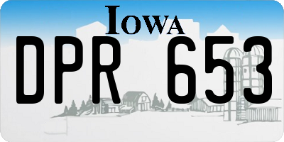 IA license plate DPR653