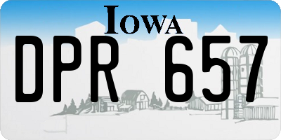 IA license plate DPR657