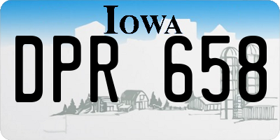 IA license plate DPR658