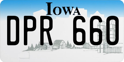 IA license plate DPR660