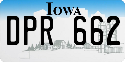 IA license plate DPR662