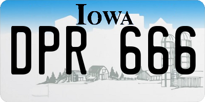IA license plate DPR666