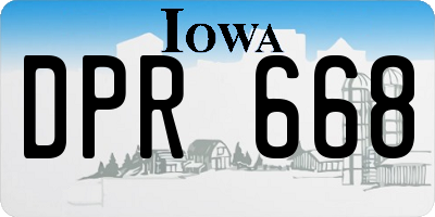 IA license plate DPR668