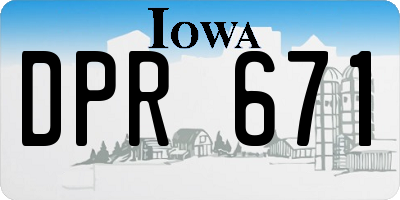 IA license plate DPR671