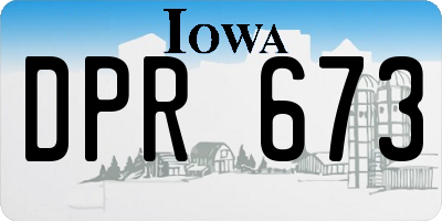 IA license plate DPR673