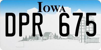 IA license plate DPR675