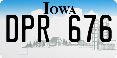 IA license plate DPR676