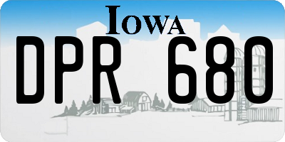IA license plate DPR680