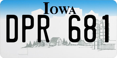 IA license plate DPR681
