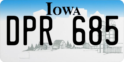 IA license plate DPR685