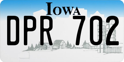 IA license plate DPR702