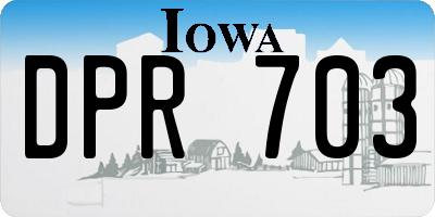 IA license plate DPR703
