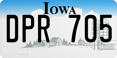 IA license plate DPR705