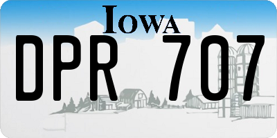 IA license plate DPR707