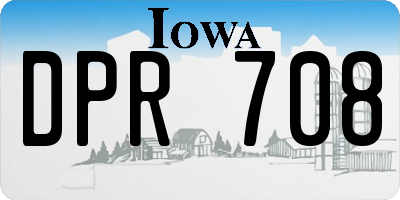 IA license plate DPR708