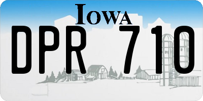 IA license plate DPR710