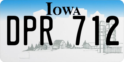 IA license plate DPR712