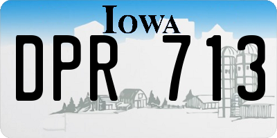 IA license plate DPR713