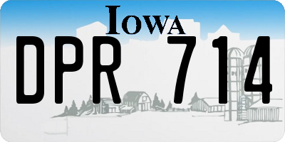 IA license plate DPR714