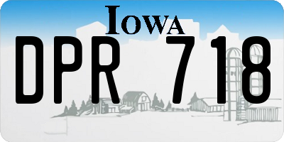 IA license plate DPR718