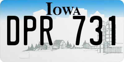 IA license plate DPR731