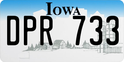 IA license plate DPR733