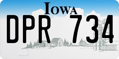 IA license plate DPR734