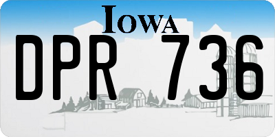 IA license plate DPR736