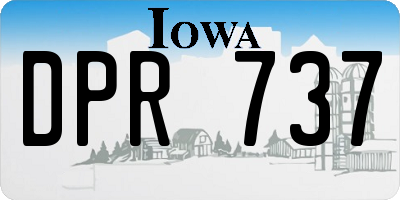 IA license plate DPR737