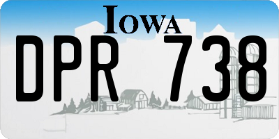 IA license plate DPR738