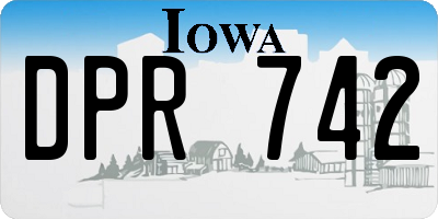 IA license plate DPR742