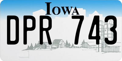 IA license plate DPR743