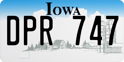 IA license plate DPR747