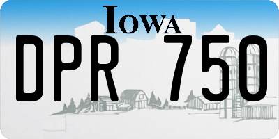 IA license plate DPR750