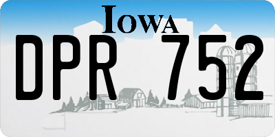 IA license plate DPR752