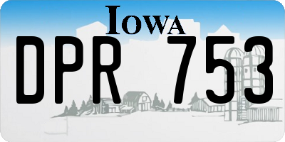IA license plate DPR753
