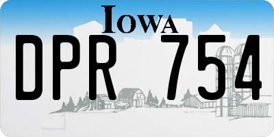 IA license plate DPR754