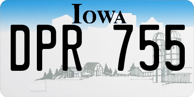 IA license plate DPR755