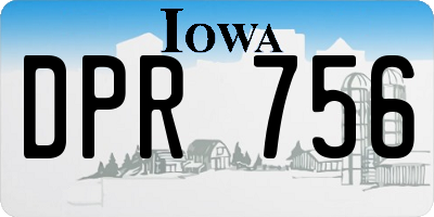 IA license plate DPR756