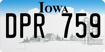 IA license plate DPR759