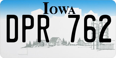 IA license plate DPR762