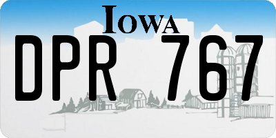 IA license plate DPR767