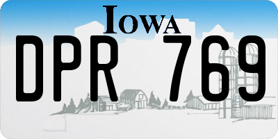 IA license plate DPR769