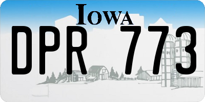 IA license plate DPR773