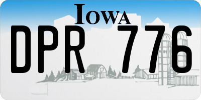 IA license plate DPR776